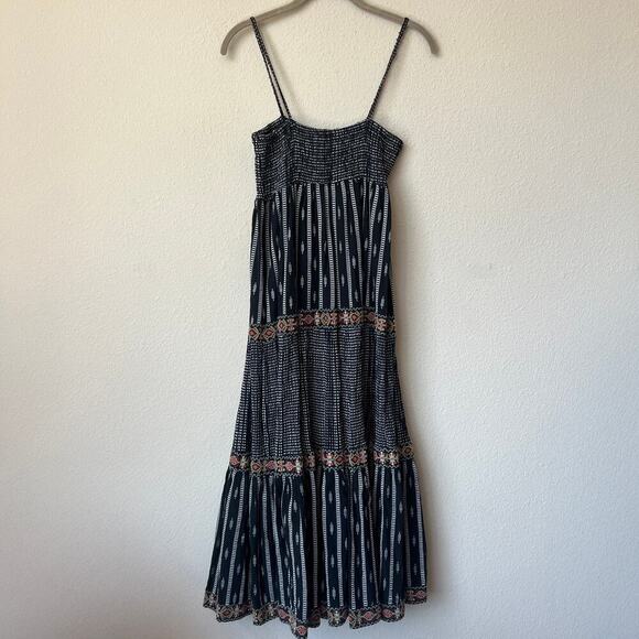 Zara Black Embroidered Tiered Maxi Dress Size XS - Picture 3 of 5
